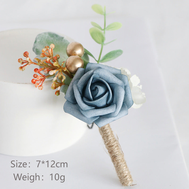 European Style Mori Style Wedding Groom Bride Simulation PE Corsage