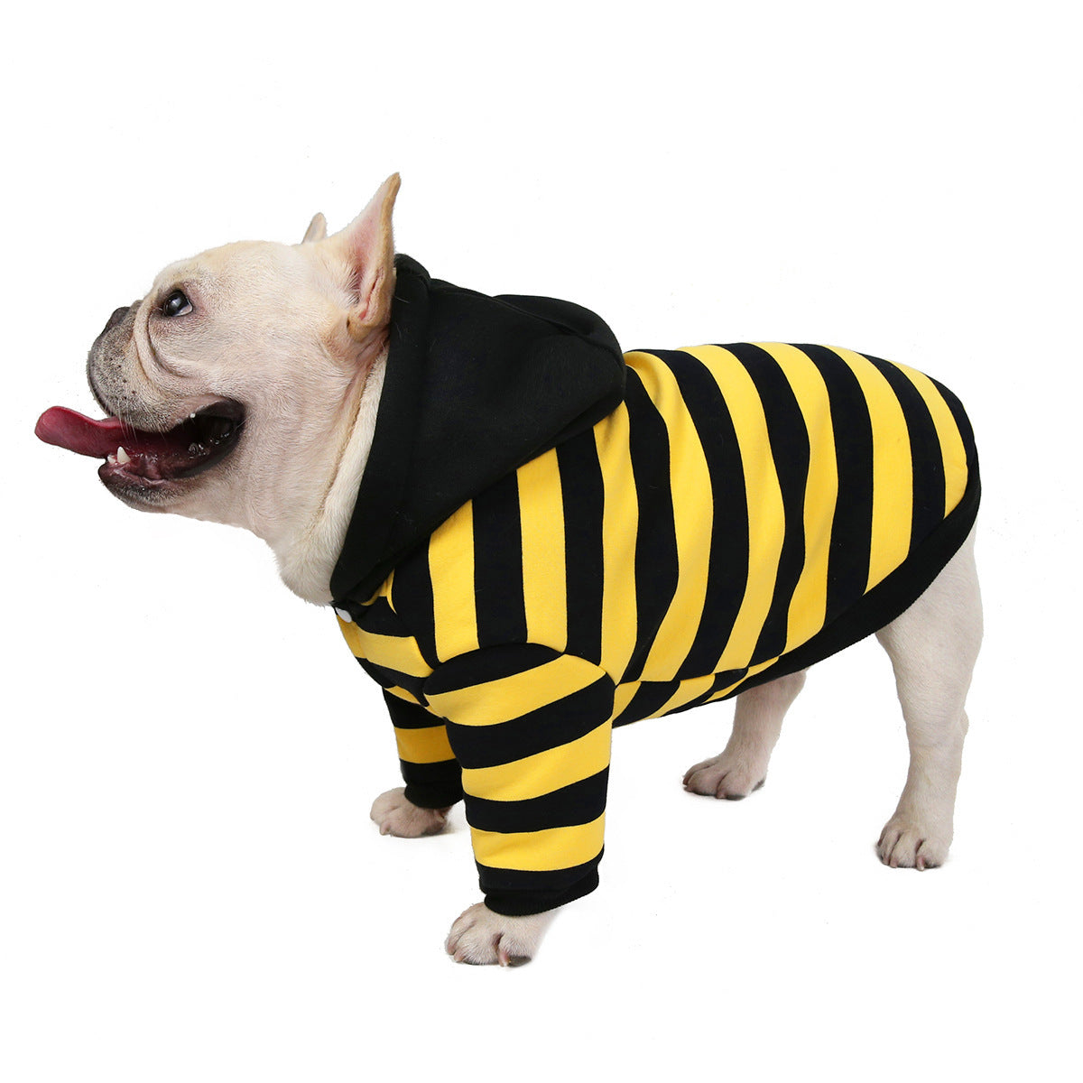 Pet Clothes Autumn And Winter  Striped Two-leg Cotton Coat