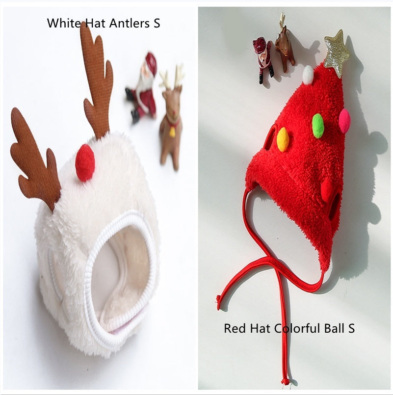 Dog Cat Pet Christmas Hat Saliva Towel Bib Pomeranian Autumn And Winter Clothes