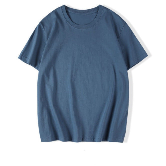 Plus Size Short-sleeved T-shirt Men's Round Neck Solid Color