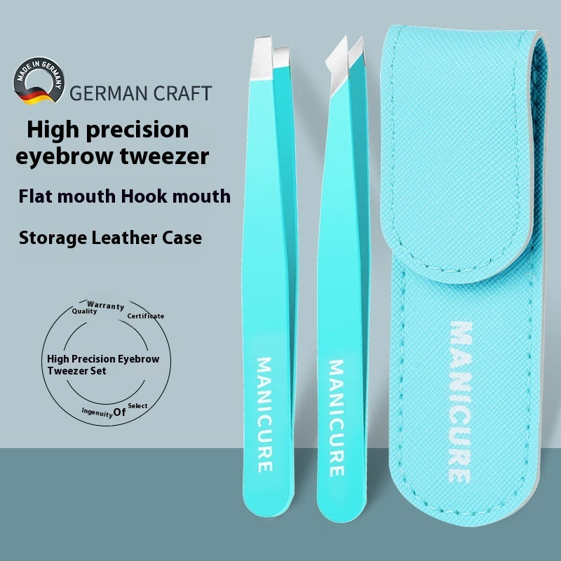 Stainless Steel Eyebrow Tweezers Set – Precision Eye Tail Tools