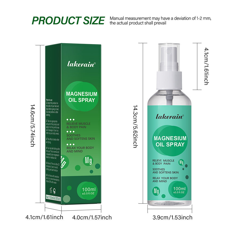 Glass Bottle Magnesium Oil Body Spray for Skin Care
