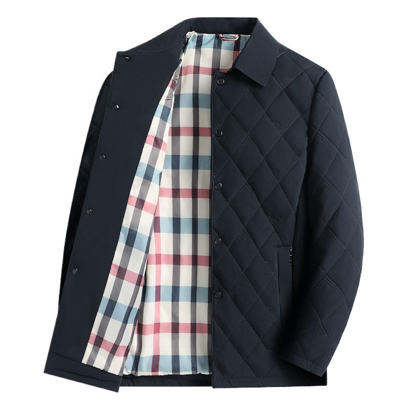Men's Plaid Collar Cotton Jacket
