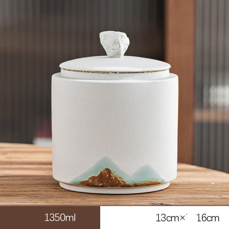 Home Large Sealed Ceramic Tea Storage Jar