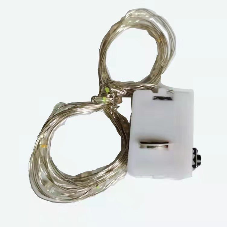 Button Battery Box LED Lighting Chain Small White Box Chandeliers