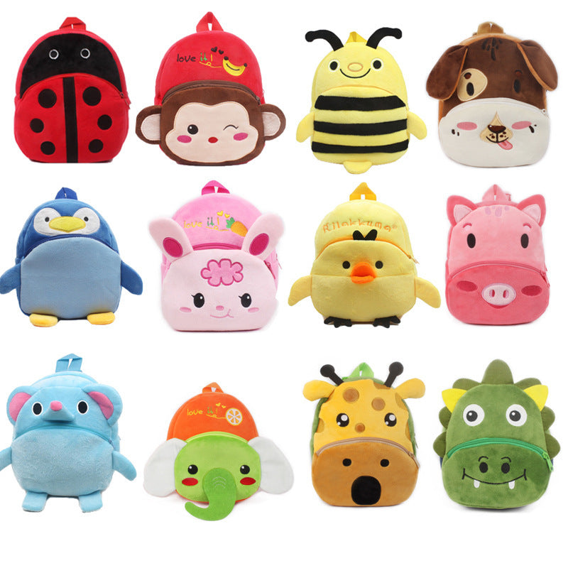 Unisex Korean Style Plush Slim Toddler Mini Backpack Kids