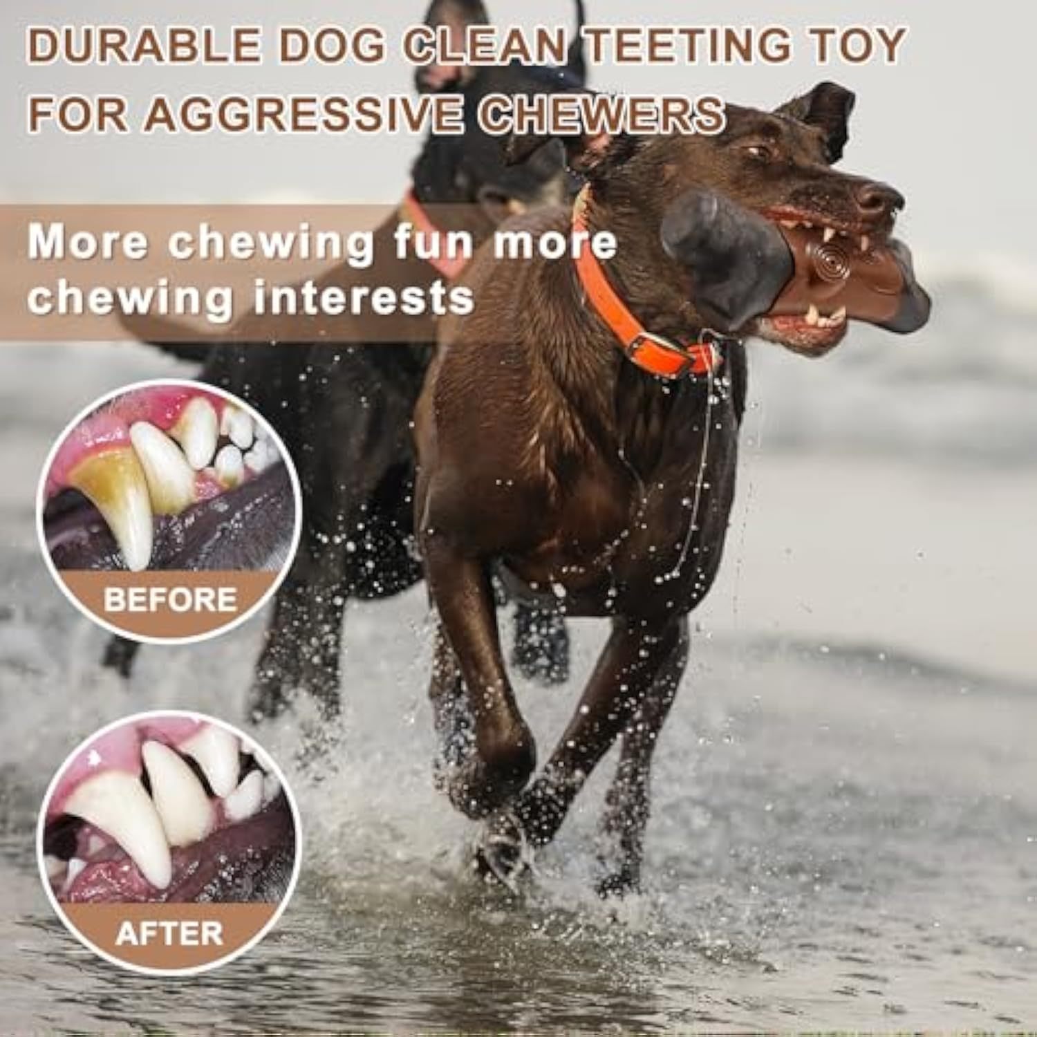 Durable Large Bacon-Flavored Indestructible Dog Toy for Aggressive Chewers