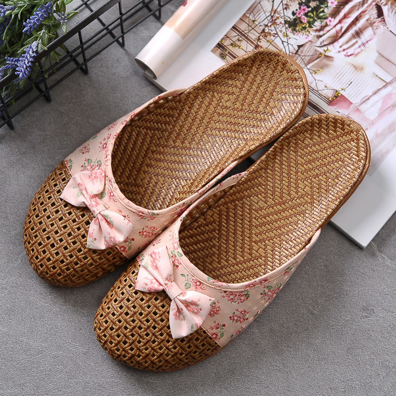 Indoor Non-slip Thick-soled Floor Linen Slippers