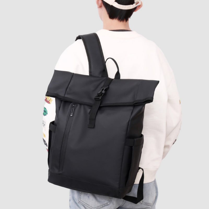 Men's Casual Travel Backpack Solid Color Polyester Lining