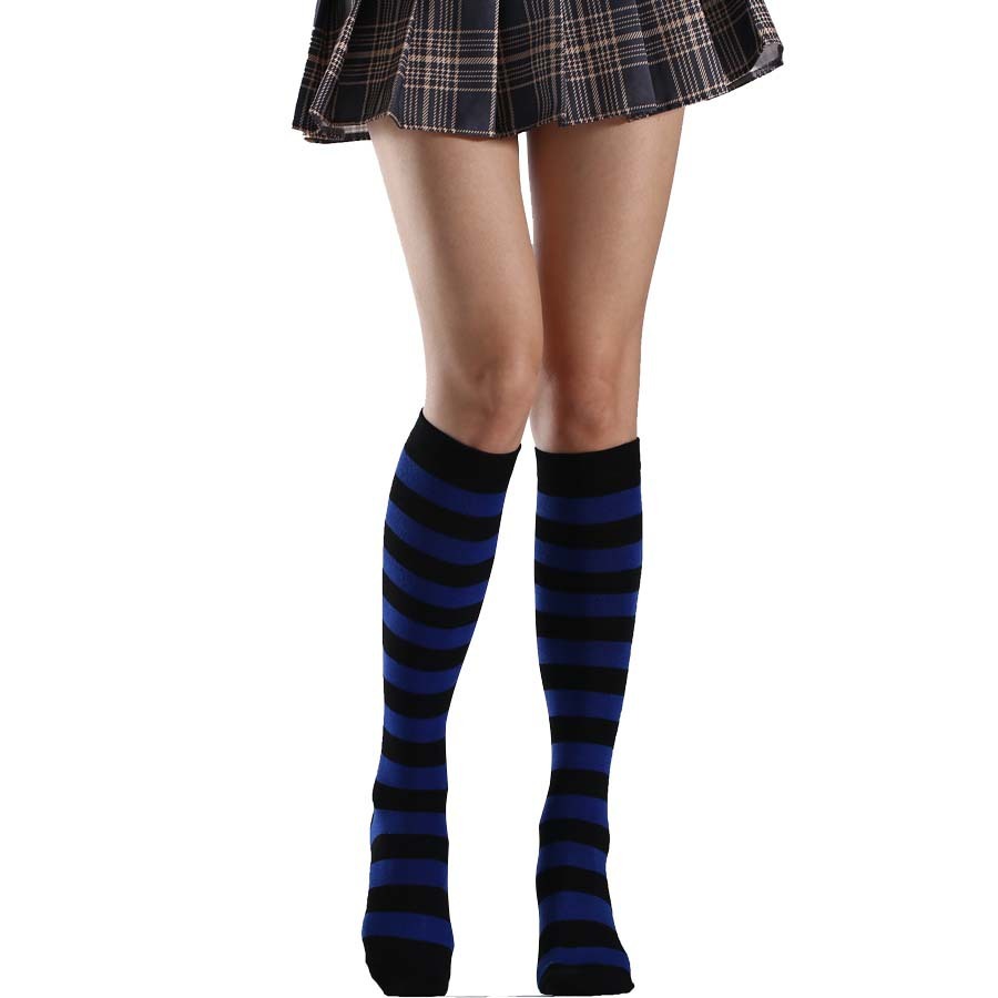 Striped Free Size Knee-length Half Student Dance Socks Women
