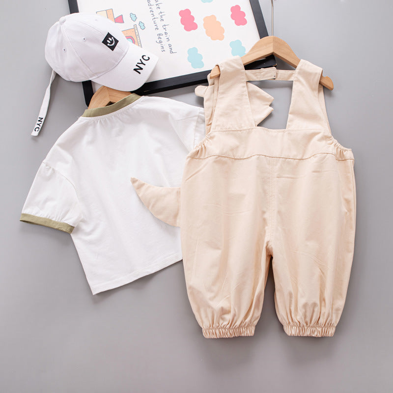 Baby T-Shirt and Suspender Shorts Two-Piece Set – Summer Outfit