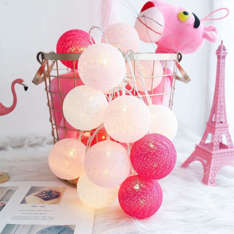 Cotton Ball Lighting Chain Festival Color Decoration