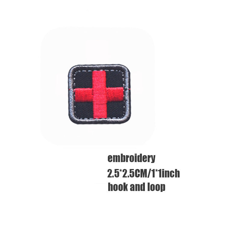 Cross Tactical Medical Badge Emergency Rescue Backpack Chapter Embroidery Velcro Label