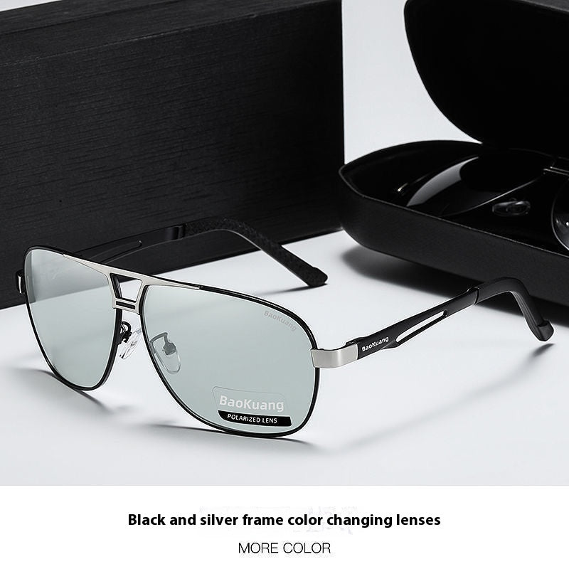 Men's Day and Night Dual-Use Photochromic Sunglasses