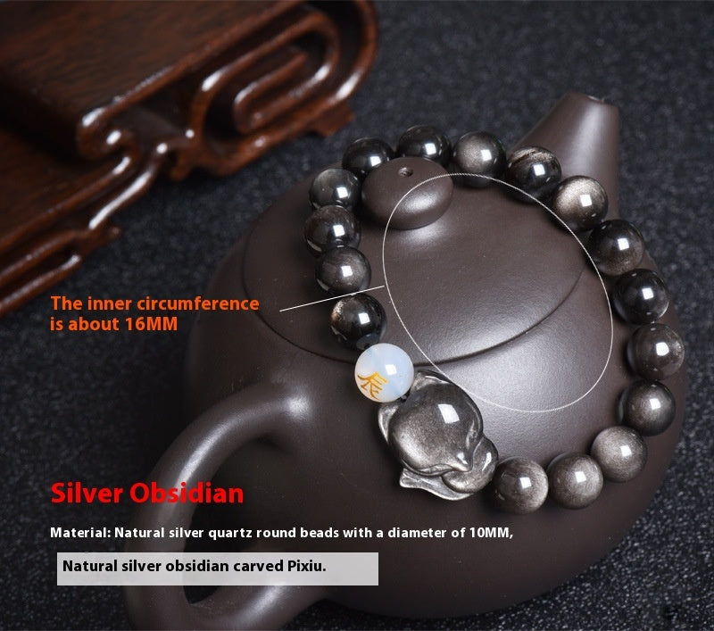 Natural Obsidian Bracelet Zodiac Guardian