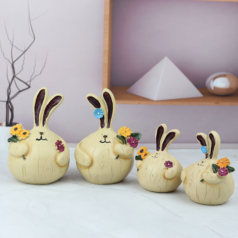 Garlic Rabbit Living Room Desktop Resin Craft Ornament