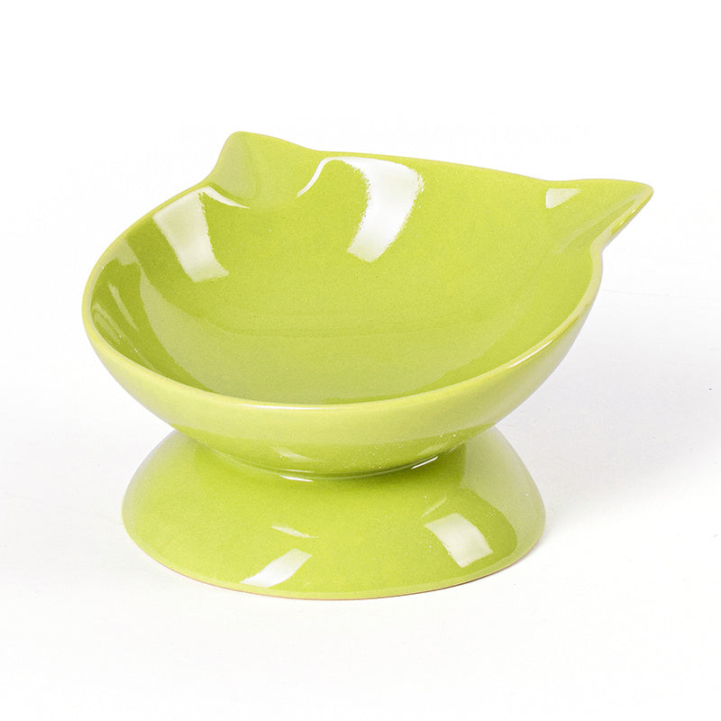 Ceramic Bowl For Cats To Protect The Cervical Spine With Slanted Mouth