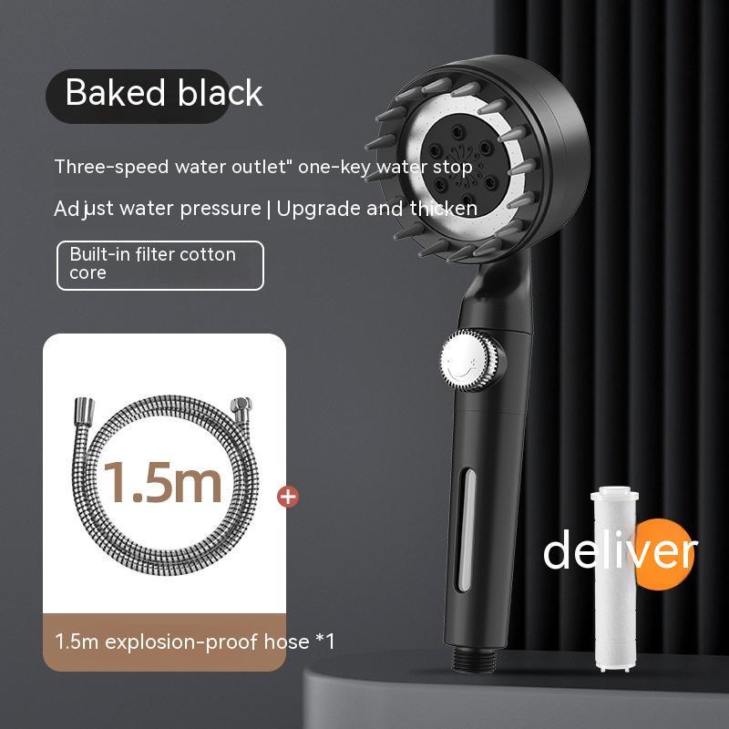 Skin Beautifying Handheld Shower with Filter Booster – Red Spray Nozzle