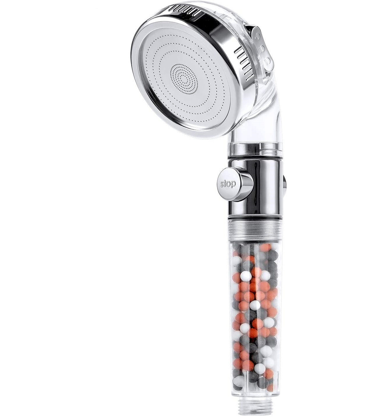 3-Speed Transparent Handheld Showerhead – Pressurized Negative Ion Filter & Water Purifier Nozzle