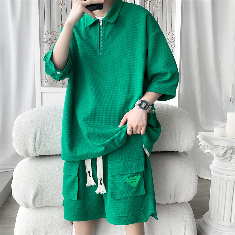Set Men's Casual Sports Sleeve Shorts