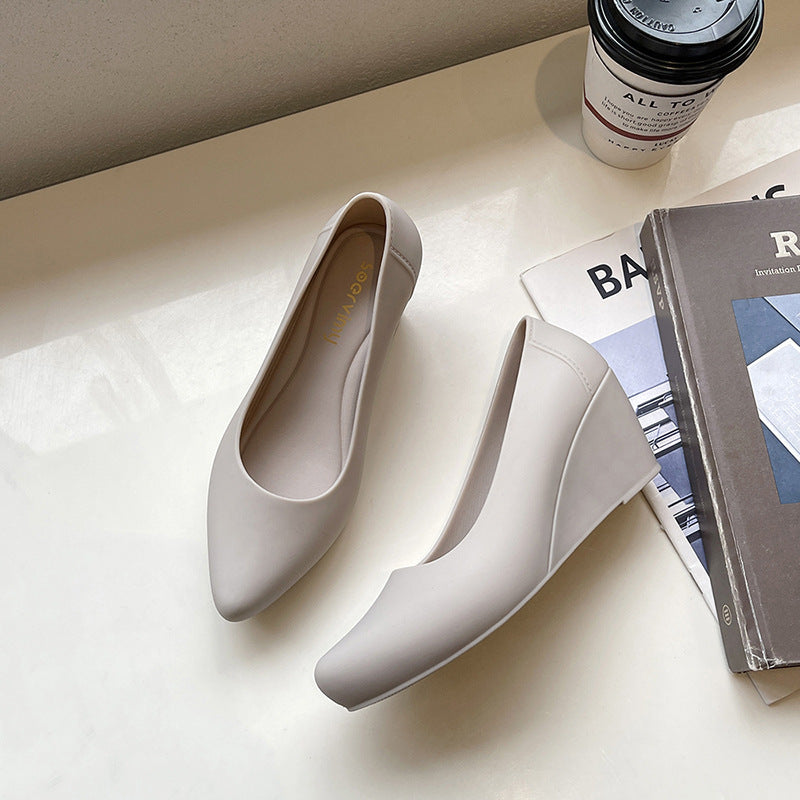 Fashion Jelly Baotou Wedge Hidden Heel Waterproof Rubber Casual Beach Shoes