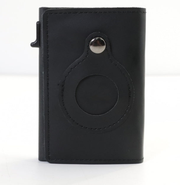 Men's Slim Leather AirTag Wallet – Anti-Theft RFID Multi-Functional Card Holder