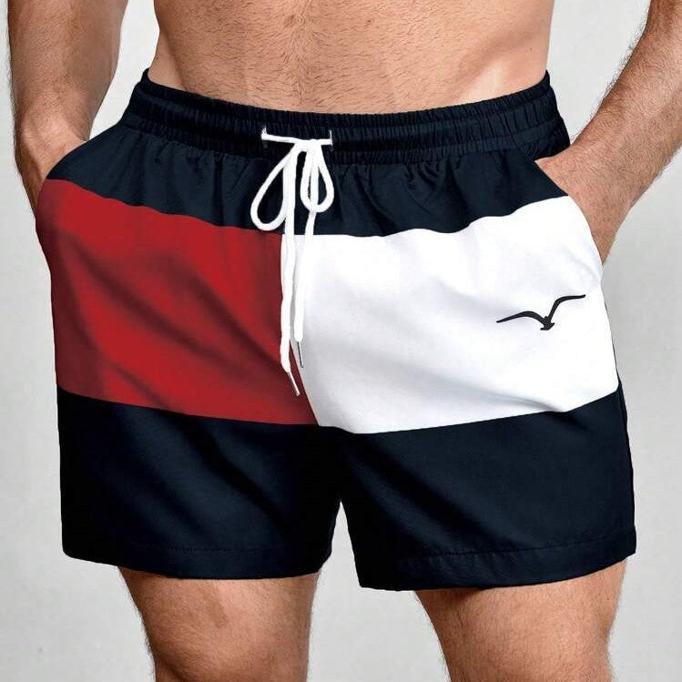 Men’s Printed Pants – Casual Drawstring Diagonal Pocket Trousers