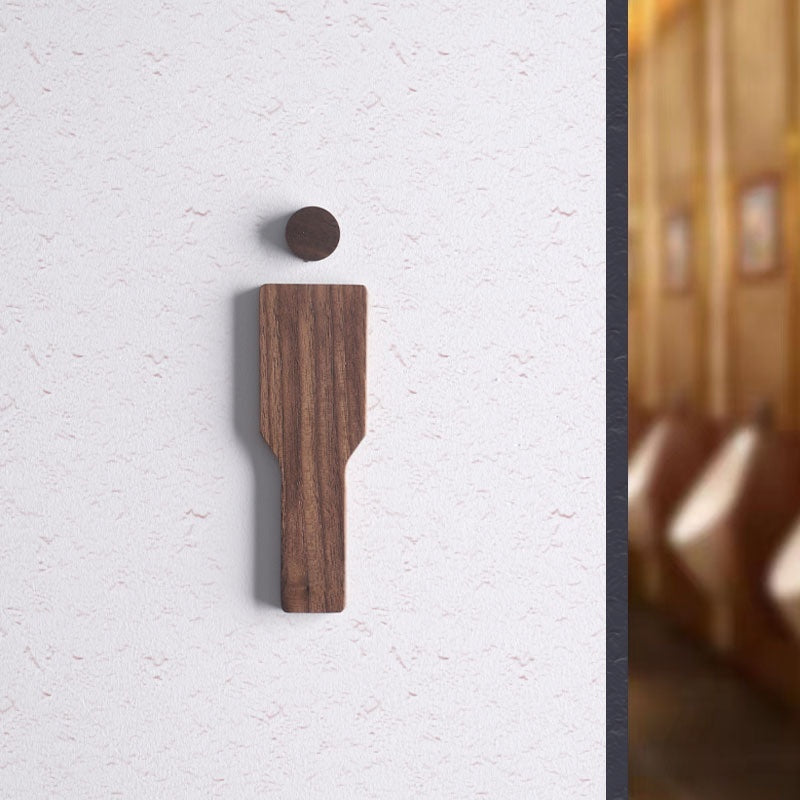 Solid Wood Men's And Women's Bathroom Signs Wooden Bathroom Signs