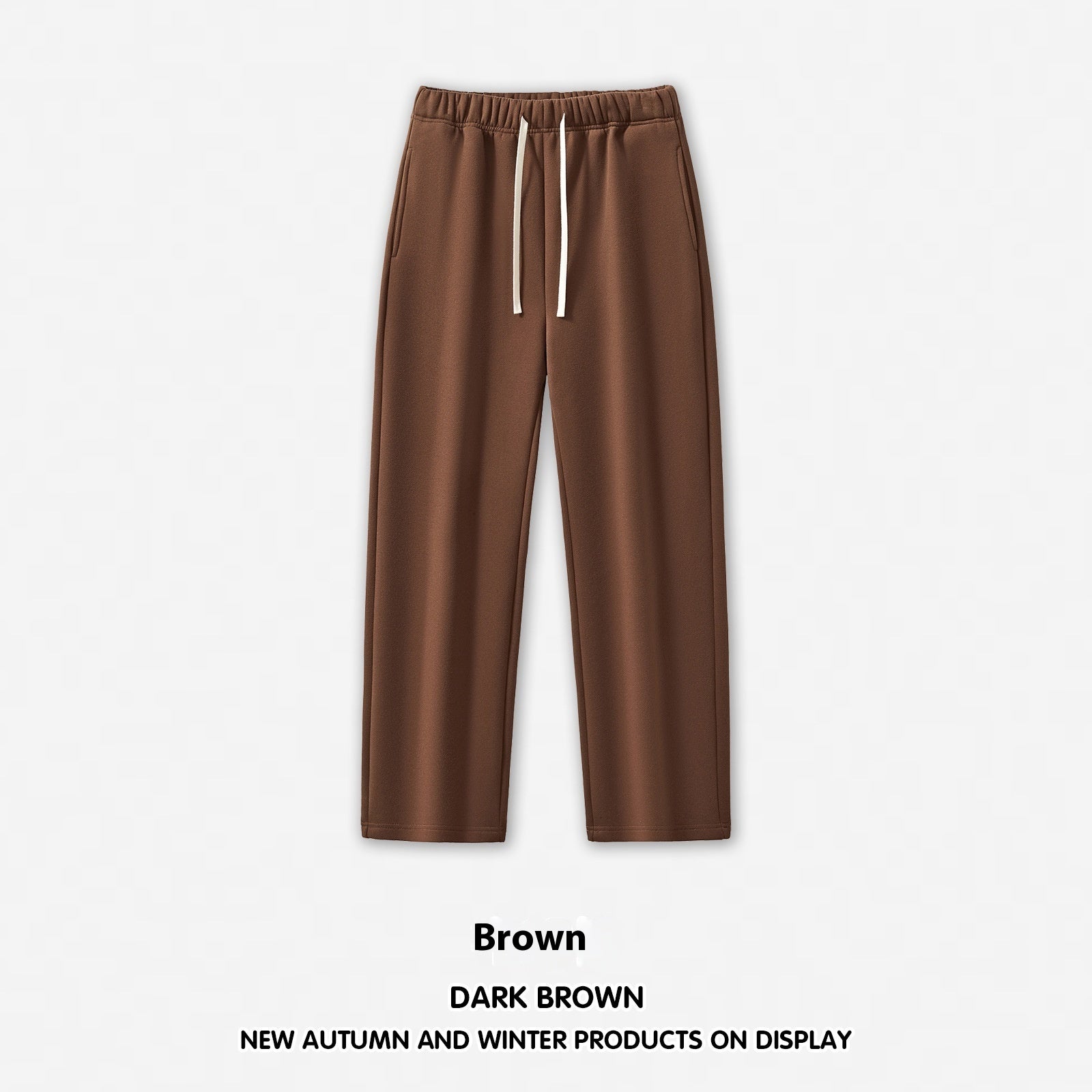 Men’s Wide-Leg Sweatpants – Straight Solid Color Dopamine Style