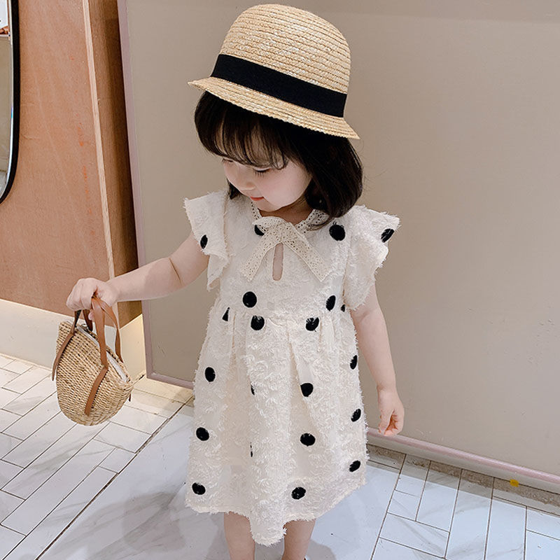 Girls Cotton Summer Dress Foreign Style Sweet Silhouette