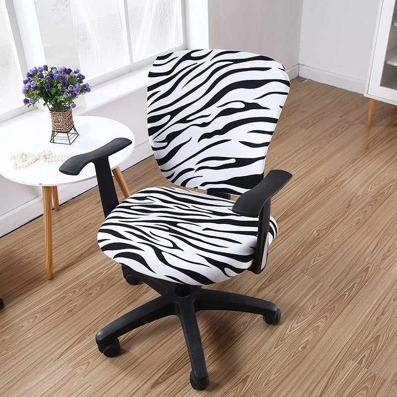 Modern Striped Polyester Split Universal Office Swivel Chair Cover
