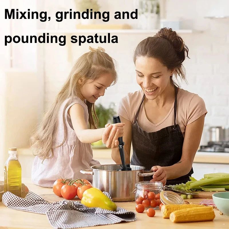 5-Blade Heat-Resistant Nylon Meat Chopper – Non-Scratch Potato Masher & Ground Beef Smasher