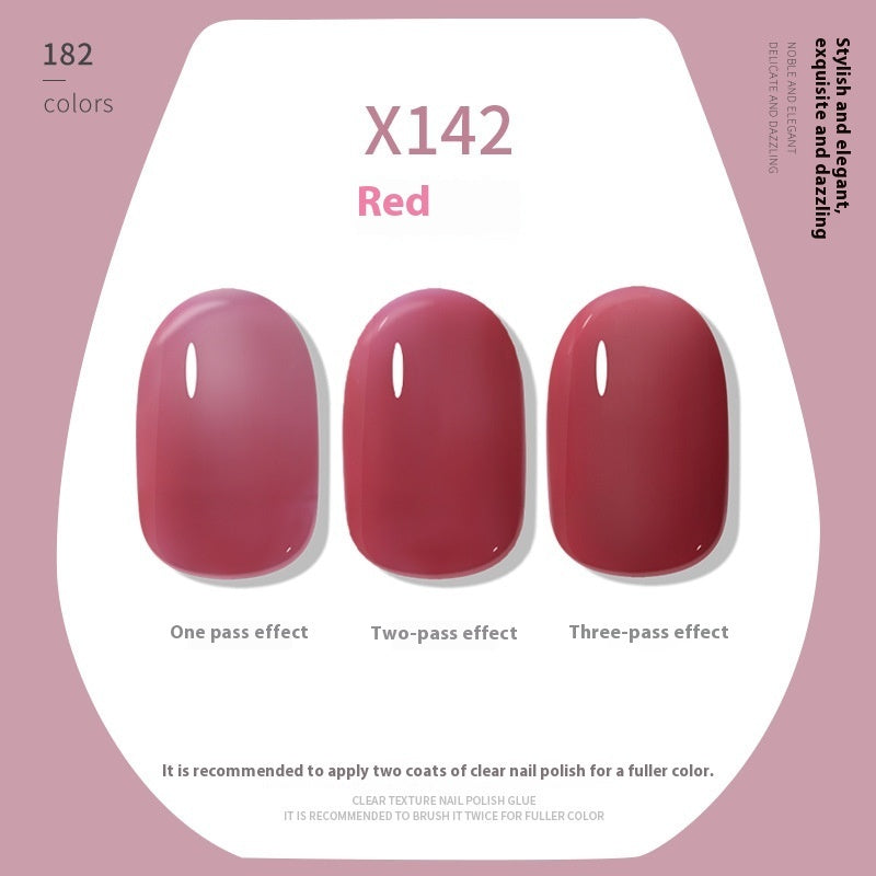 Nude Ice Transparent Color Cherry Red White UV Polish