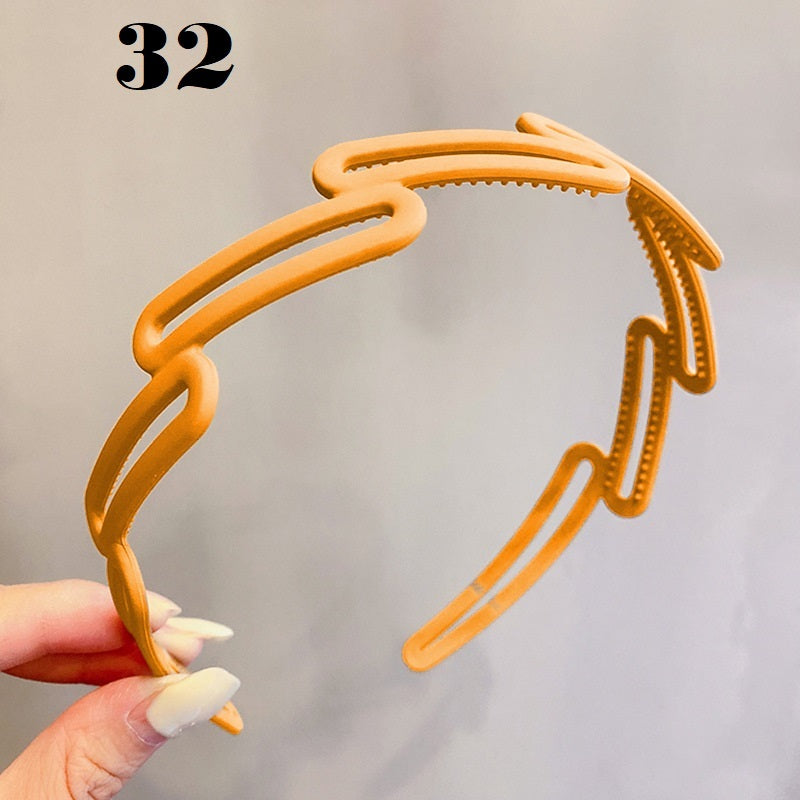 Simple Serrated Non-slip Solid Color Hair Headband