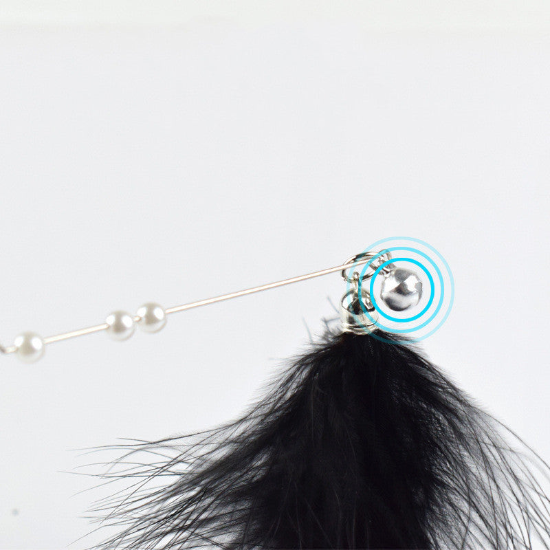 Spring Steel Wire Feather Funny Cat Stick Toy