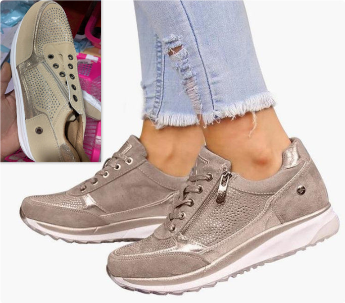 Women's Shoes Fashion Fashion British High-rise Slope With Two-tone Bottom Large Size Casual Shoes