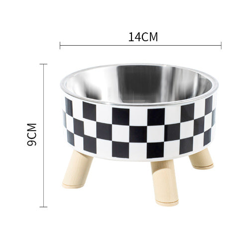Pet Stainless Steel Tall Bowl Cervical Support Pet Bowl Cat Tableware Rice Bowl Non-slip Anti-tumble Large Capacity