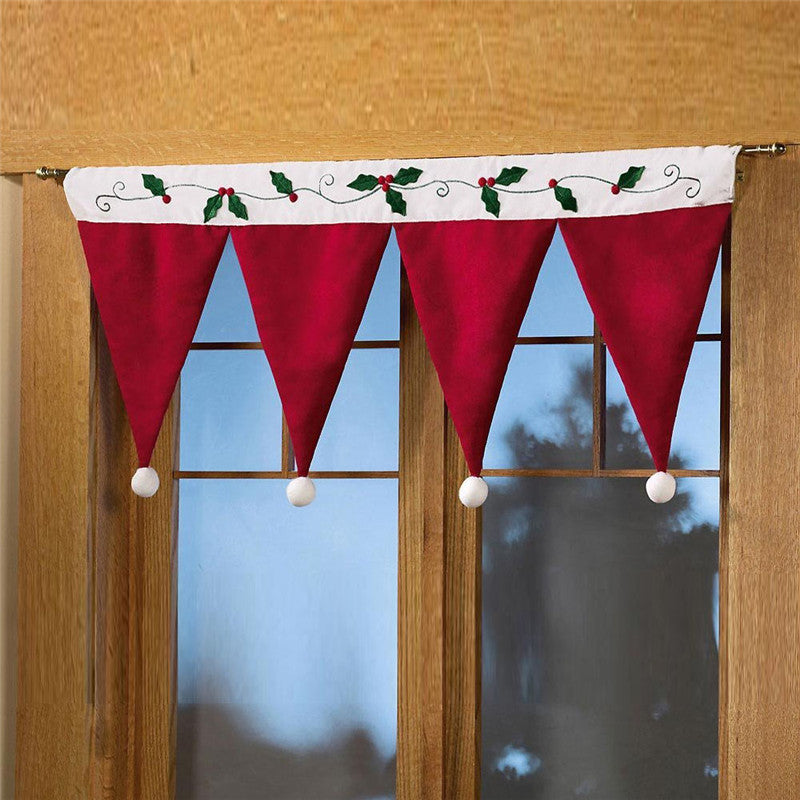 Christmas Ornaments For Leisure Home Use Red Curtains