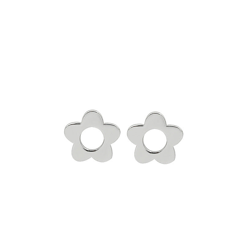 S925 Sterling Silver Flower Ear Studs Trendy Jewelry