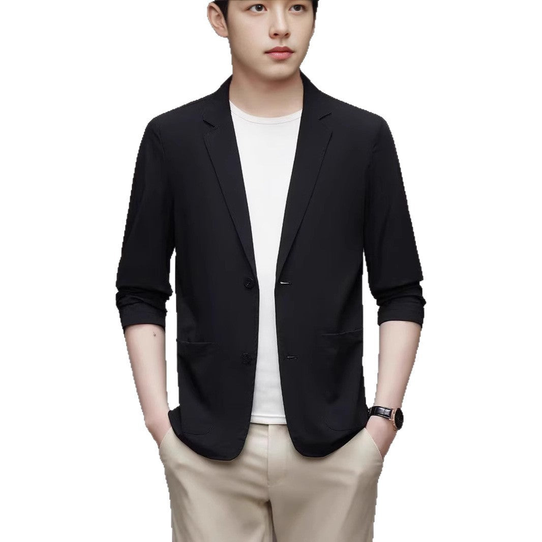 Ice Silk Men's Lightweight Casual Stretch Suit
