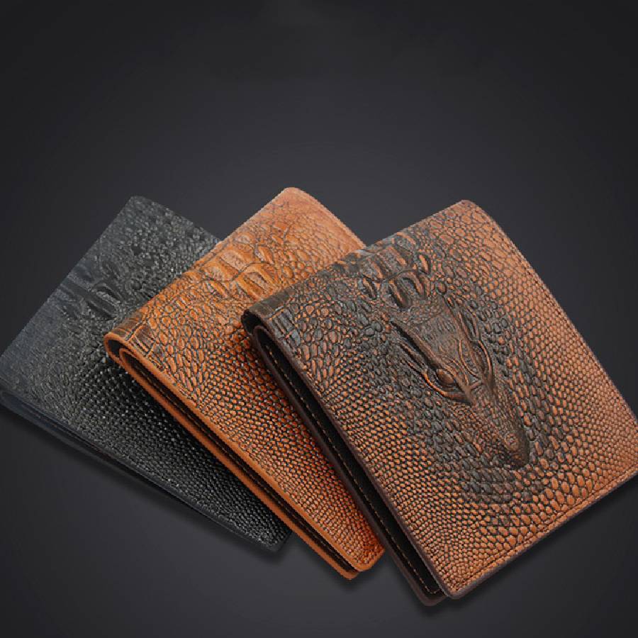 Mens PU Leather Short Wallet Fashion Personality Pattern