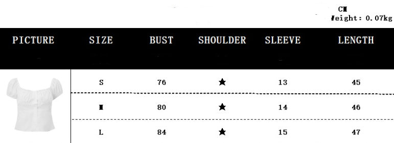 Ins Sweet Cool Square Collar Breasted Cardigan T-shirt Top For Women
