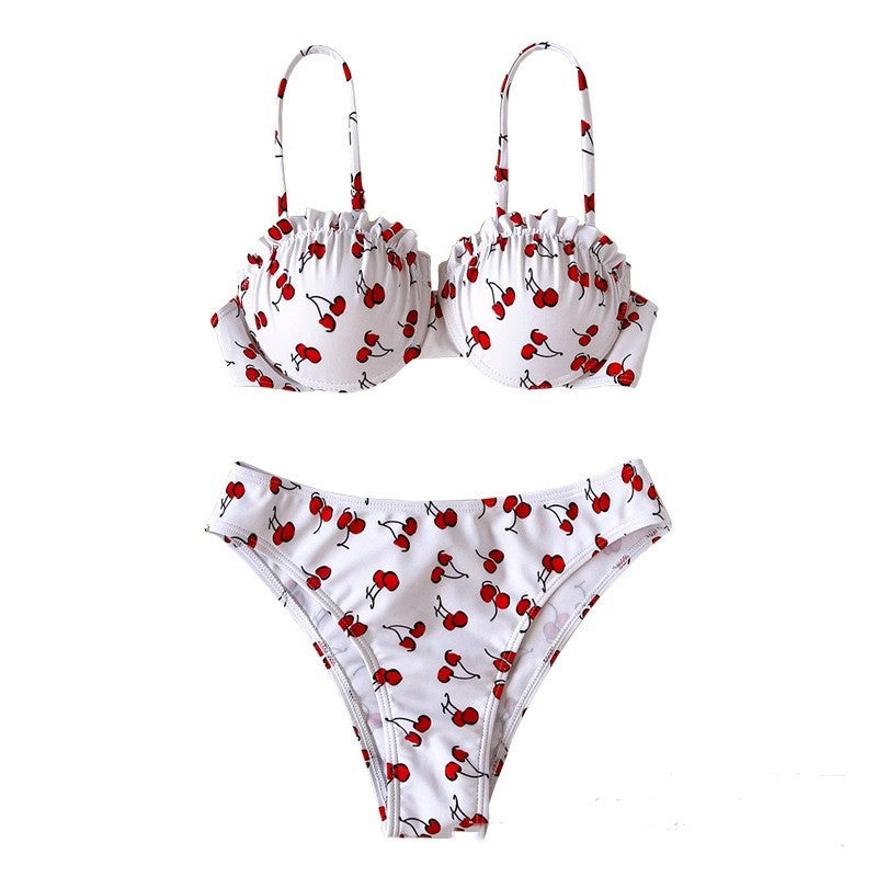Women’s White Solid Color Bikini Set – Sexy European & American Style