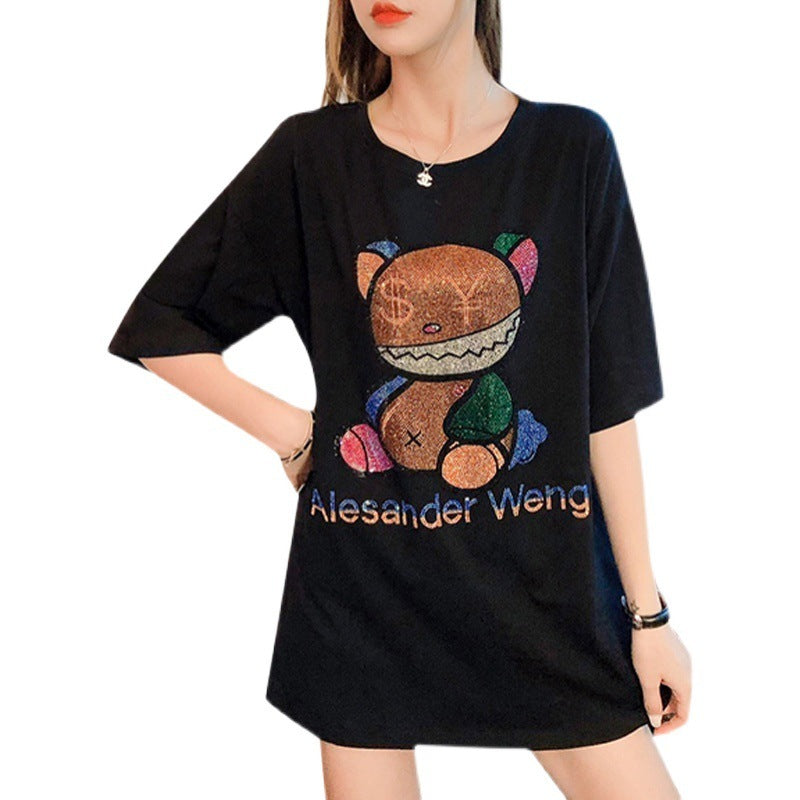 Heavy Industry Hot Drill Bear Short Sleeve T-shirt Women