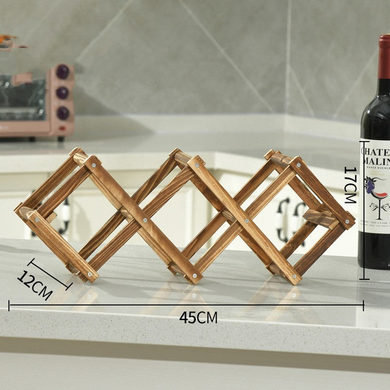 Folding Solid Wood Wine Rack – Decorative Portable Bottle Holder