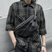 Men's Japanese Style Solid Color Chest Bag Oxford Fabric