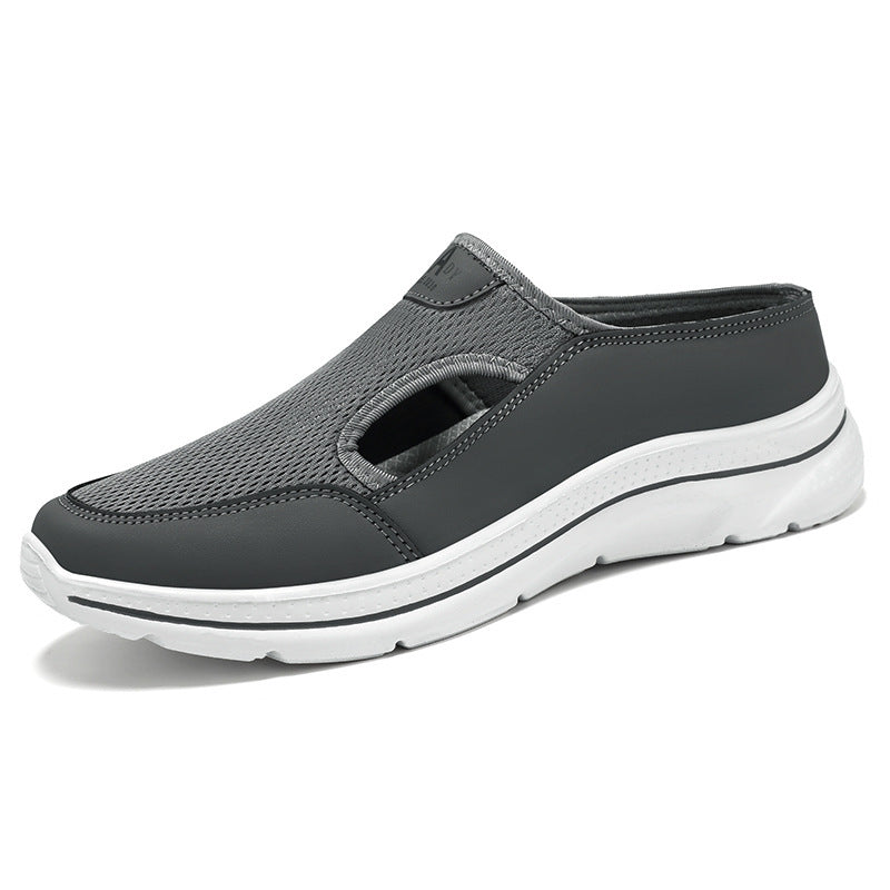 Men's Hollow-Out Slippers Fabric Soft Bottom Casual Shoes