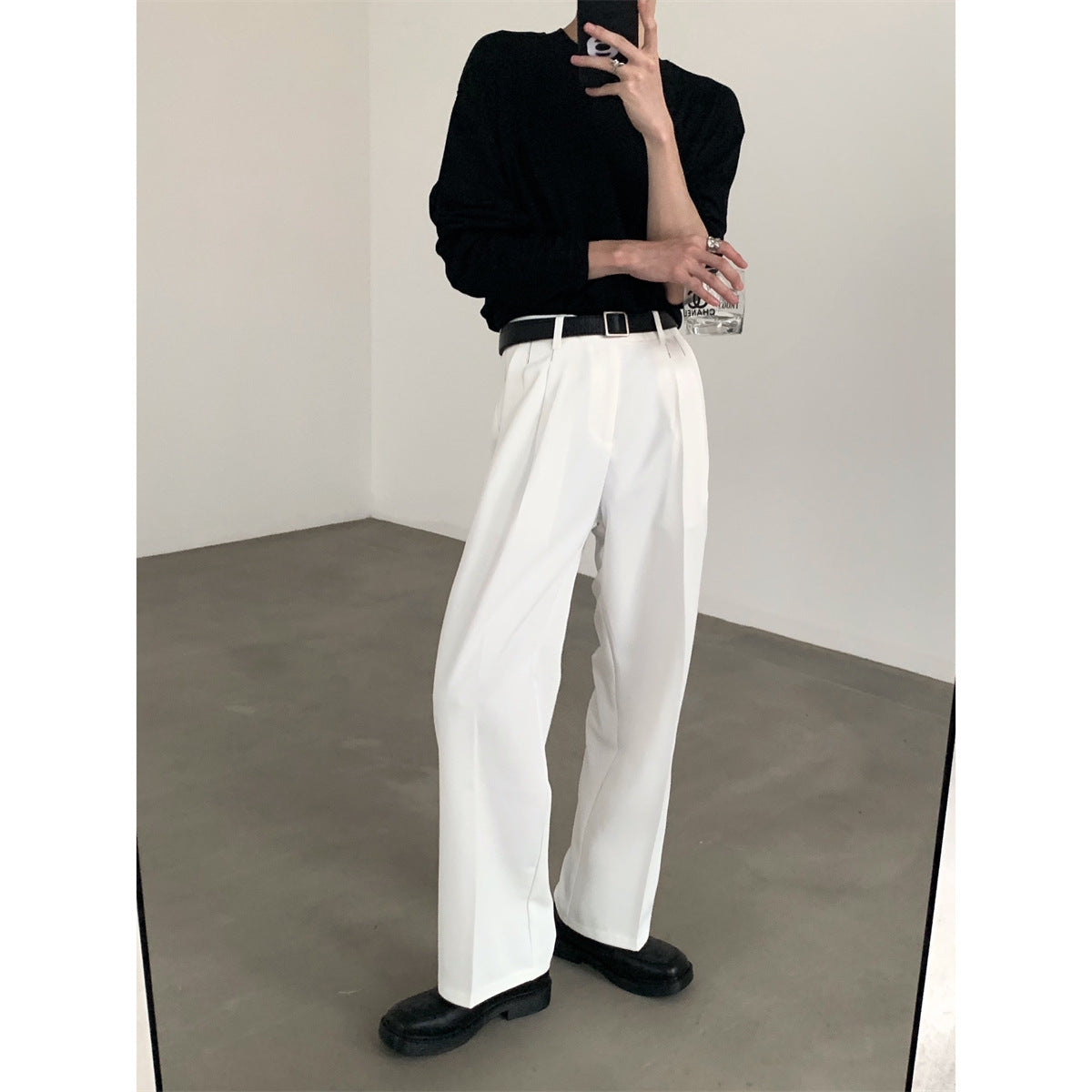Men’s Wide-Leg Leisure Pants – High Street Loose Draping Trousers