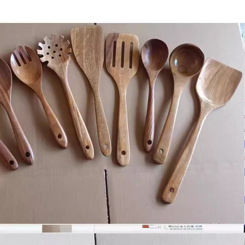 Wooden Spatula Cookware Kitchenware Set – Eco-Friendly Non-Stick Utensils for Cooking & Baking