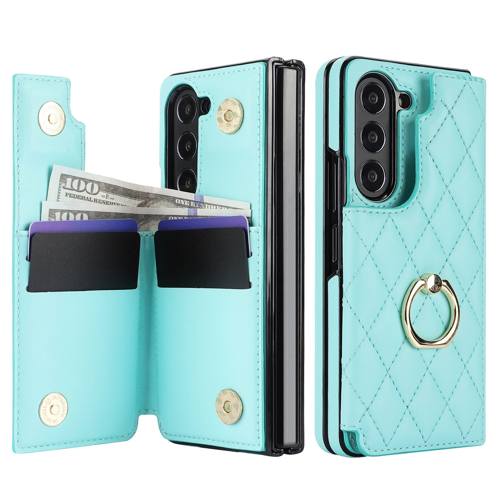 ZFOLD56 / ZFOLD34 Classic Style Leather Case with Ring & Double Buckle